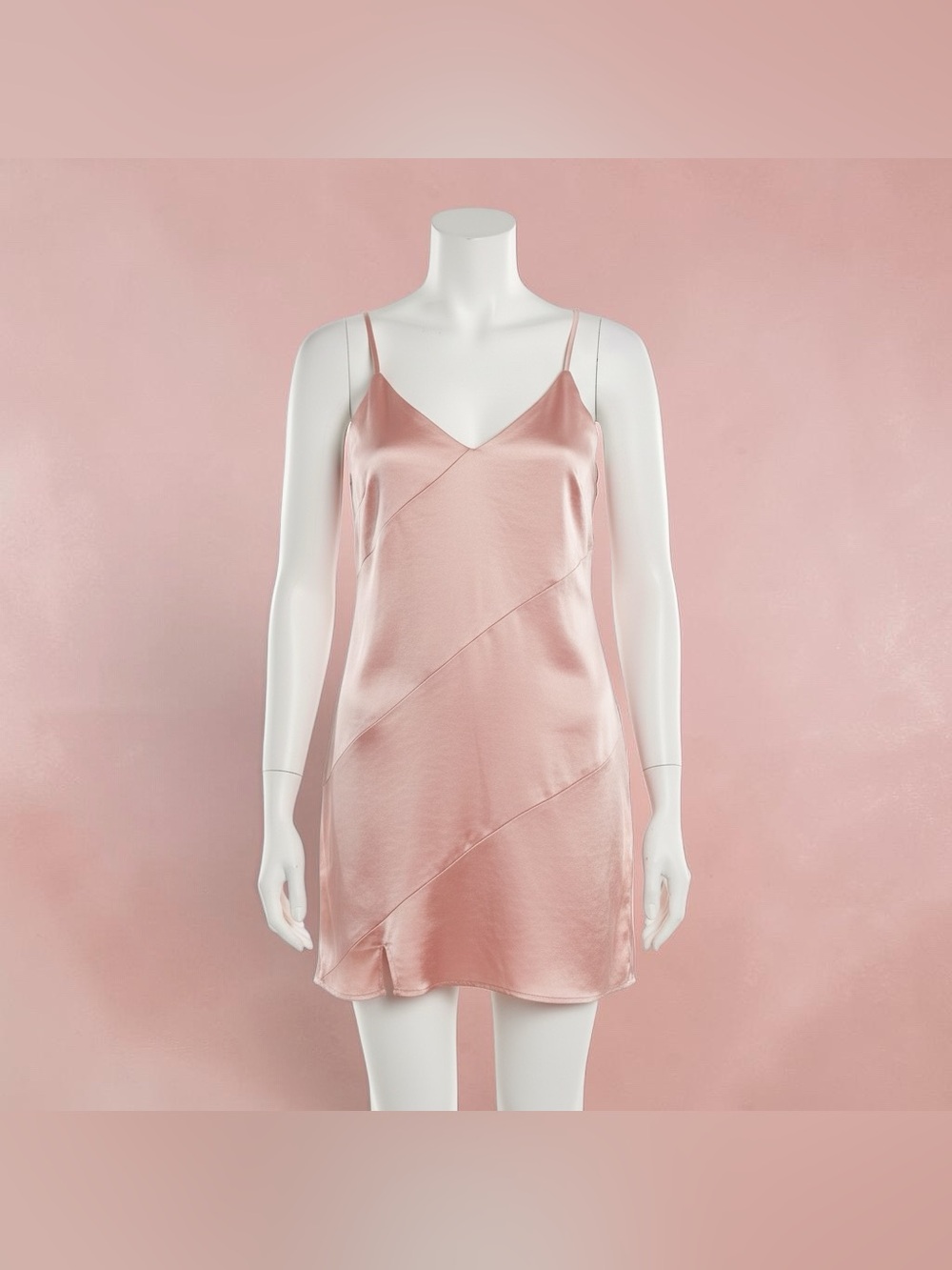 Lulus Ready to Celebrate Blush Satin Shift Mini Dress Small Pink Party